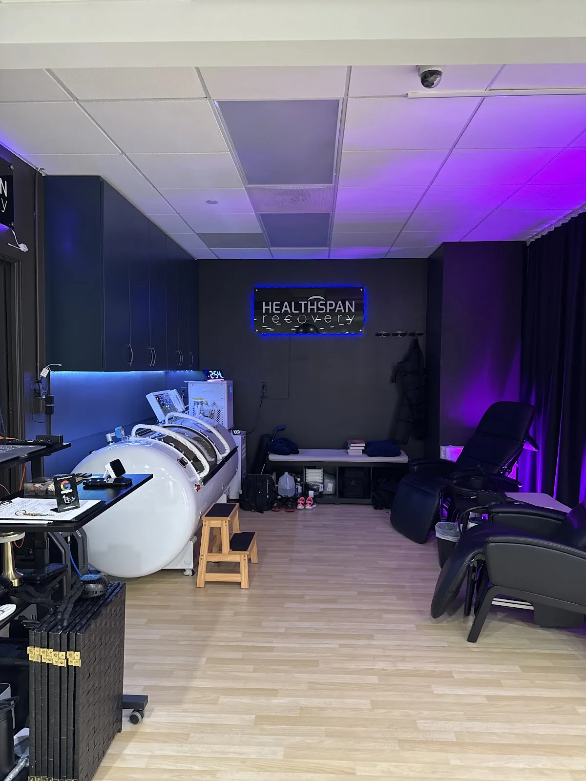 Modern recovery room with equipment at Healthspan detox center in Miami.